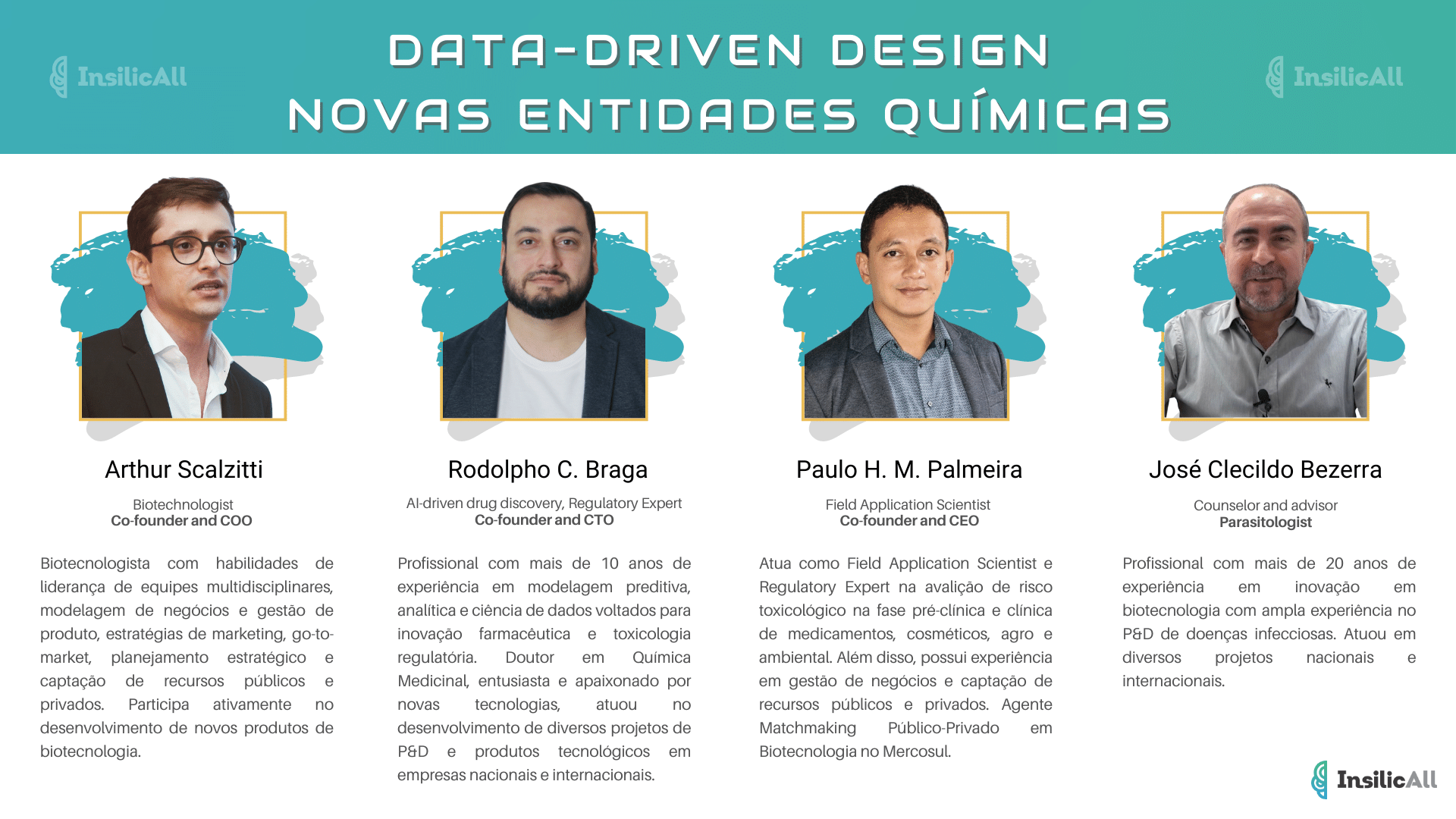 Data-driven design e novas entidades químicas: Arthur Scalzitti, Rodolpho C. Braga, Paulo H. M. Palmeira e José Clecildo Bezerra.