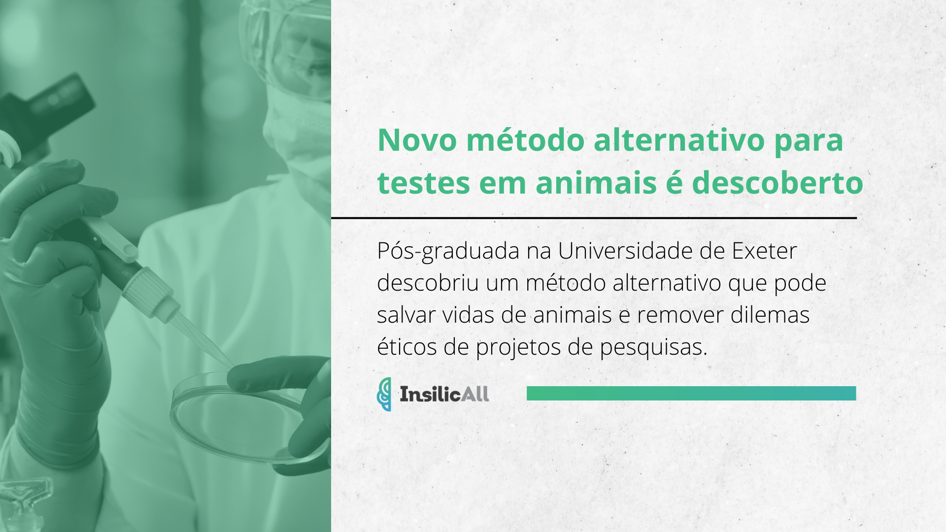 Novo método alternativo para testes em animais é descoberto